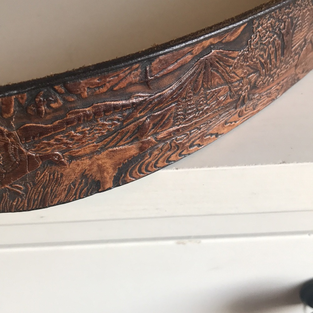 Vintage Leather Nature Embellished Belt - Picture 2 of 7